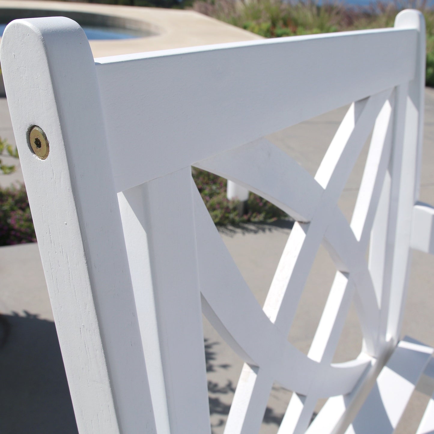 White Patio Armchair with Decorative Back-2