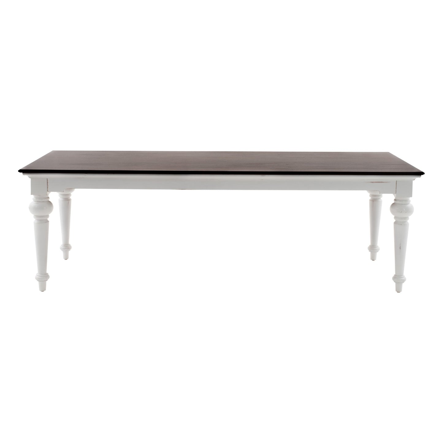 White and Dark Brown Rustic Modern Farmhouse 94" Dining Table-0