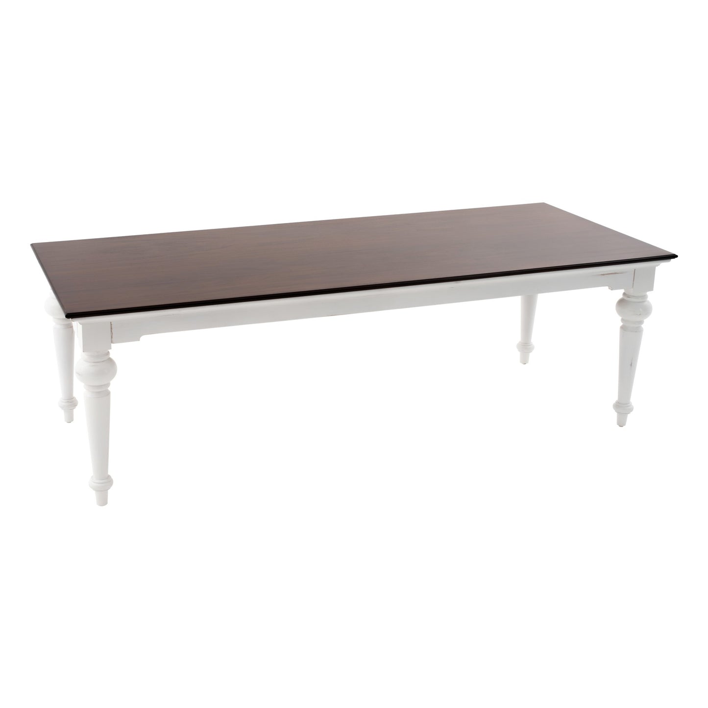 White and Dark Brown Rustic Modern Farmhouse 94" Dining Table-1