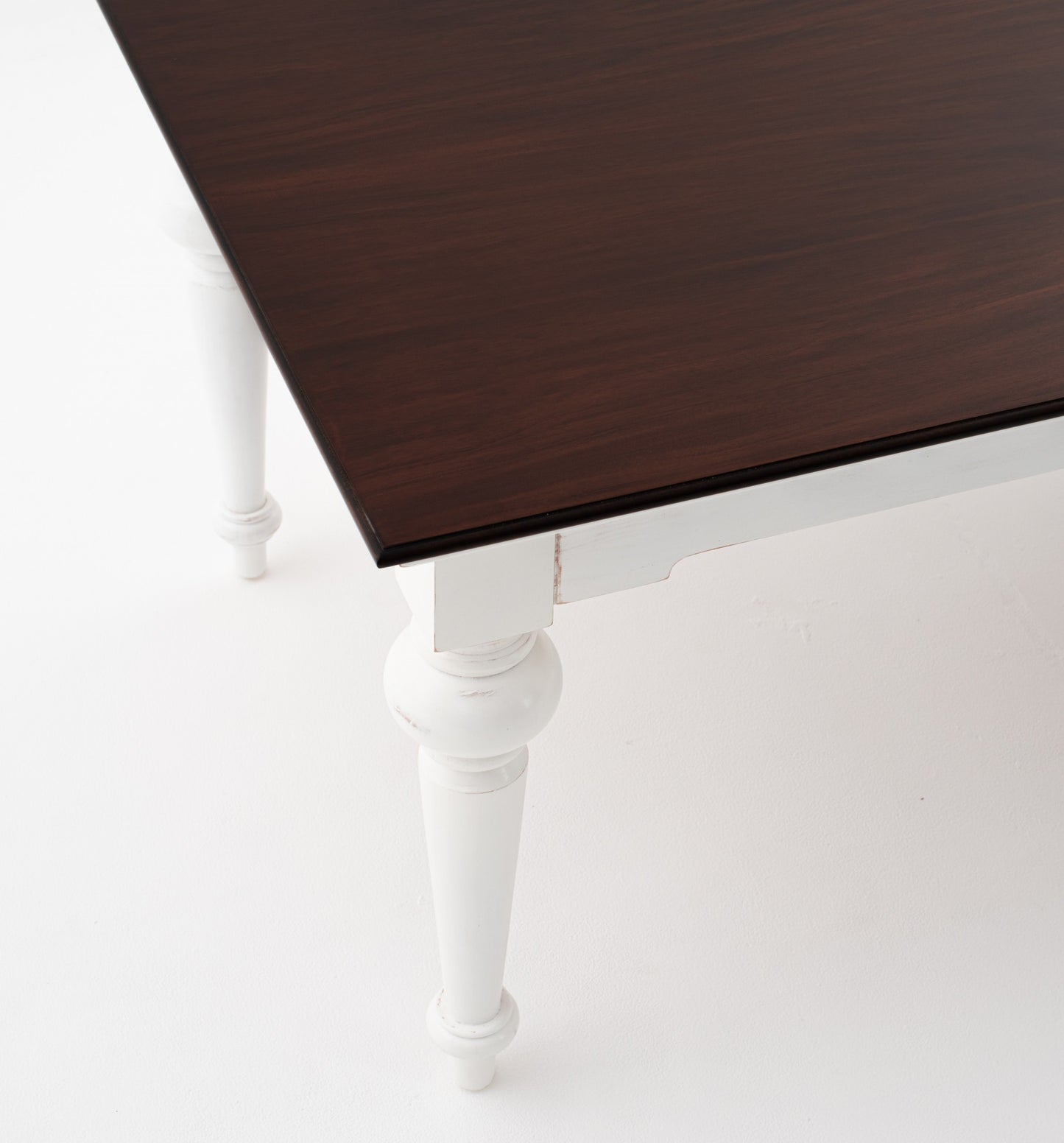 White and Dark Brown Rustic Modern Farmhouse 94" Dining Table-3