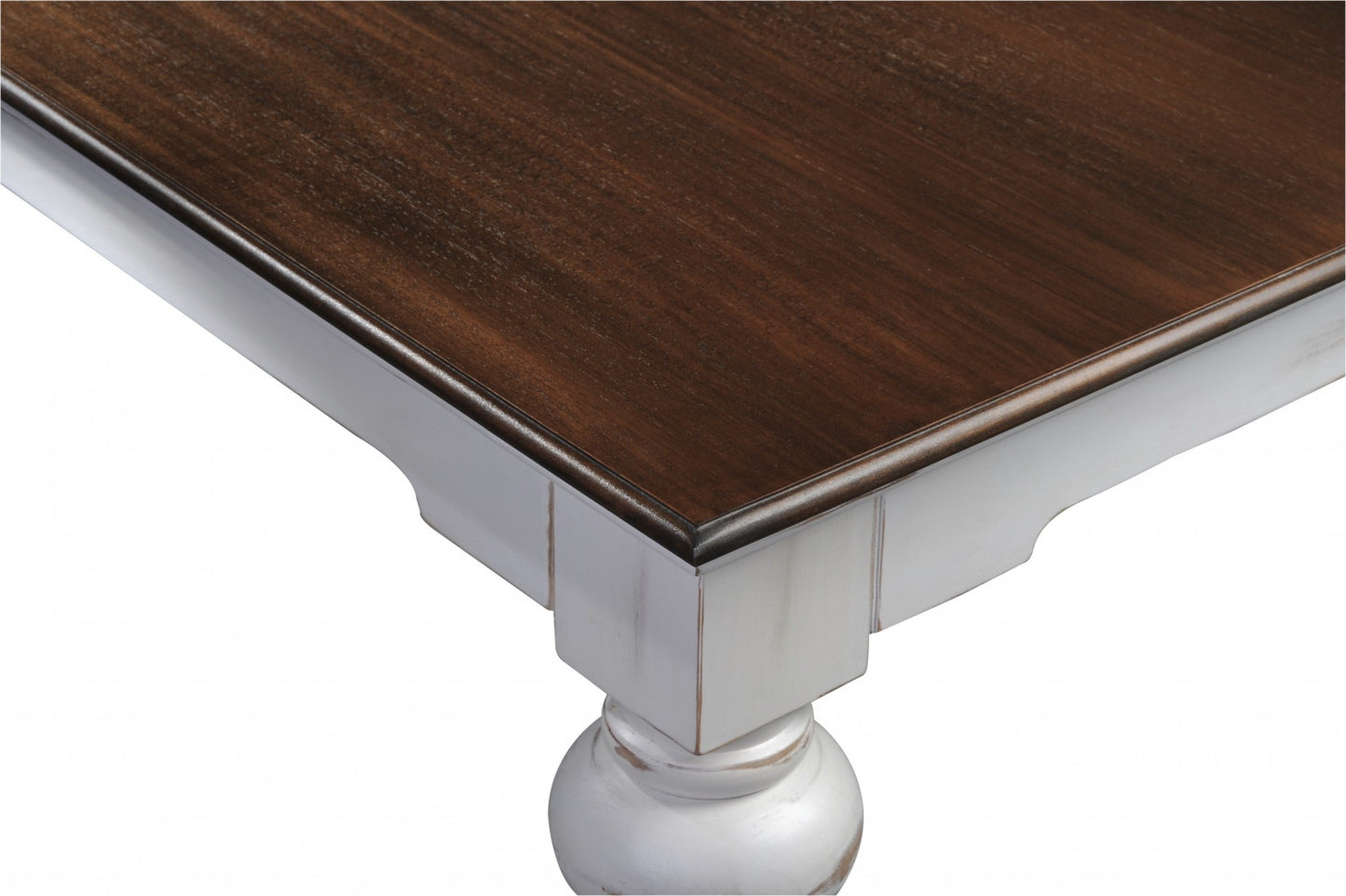 White and Dark Brown Rustic Modern Farmhouse 94" Dining Table-5