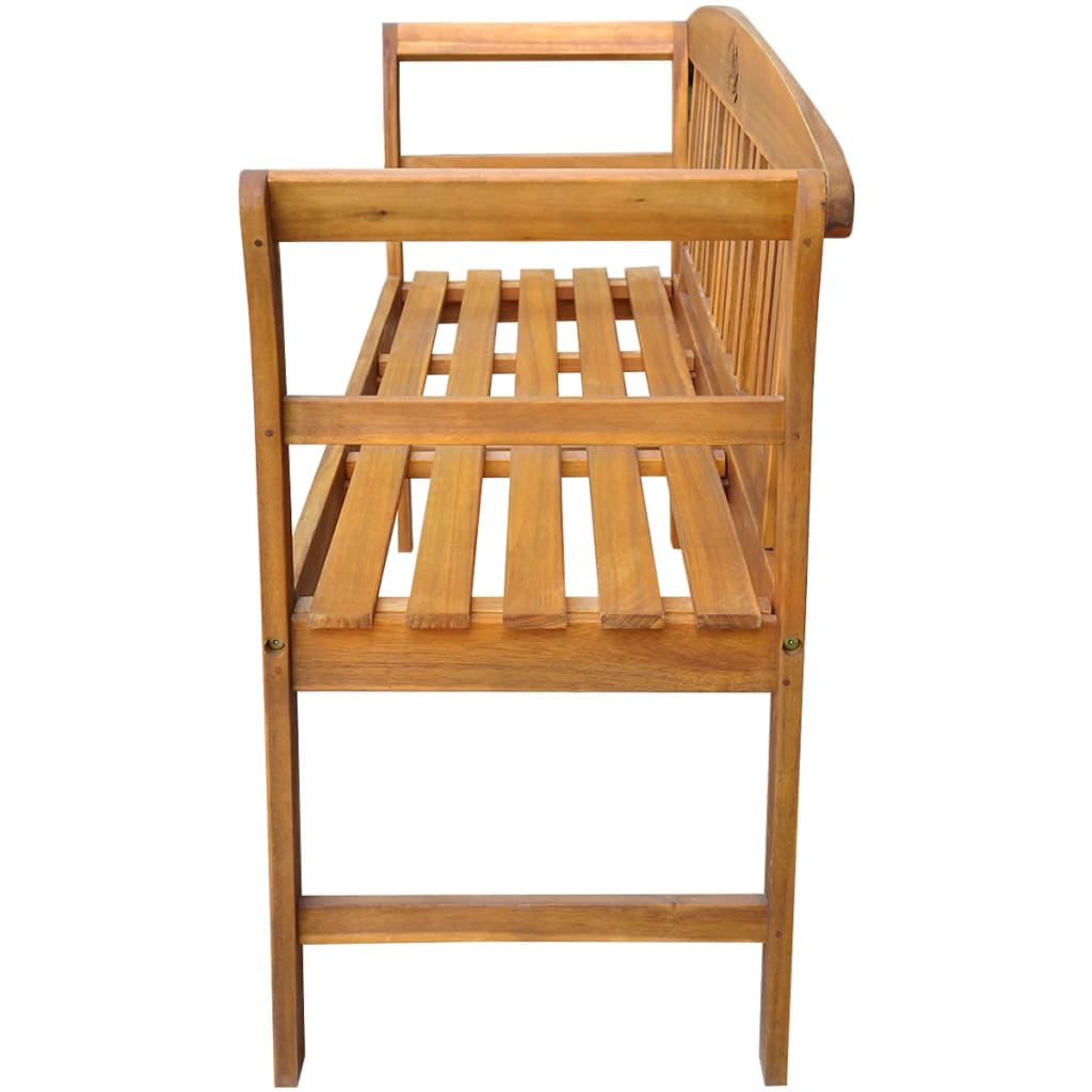 vidaXL Outdoor Patio Bench Garden Park Bench with Armrests Solid Wood Acacia-16
