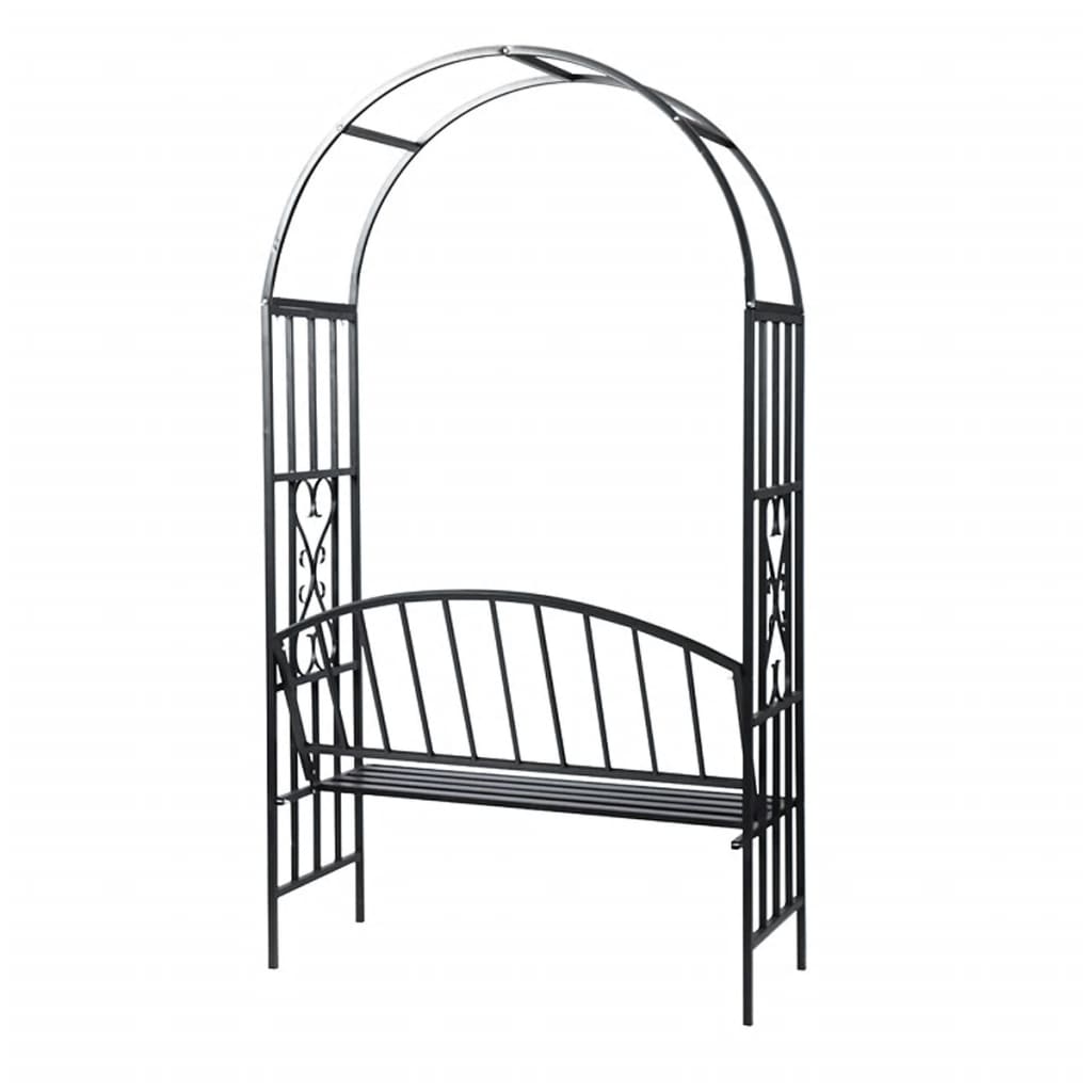 vidaXL Garden Rose Arch with Bench-2