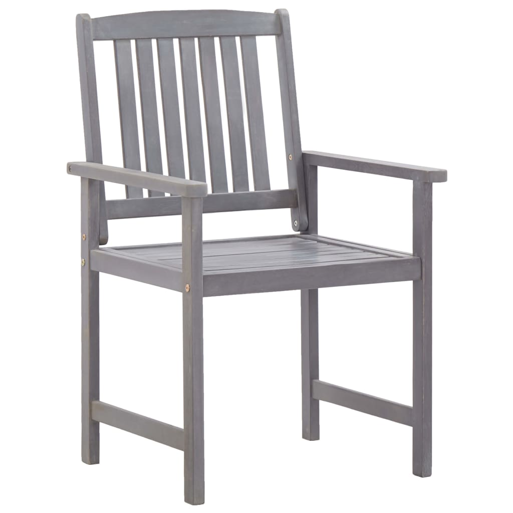 vidaXL Solid Acacia Wood Outdoor Dining Set 5/7/9 Piece Garden Brown/Gray-17