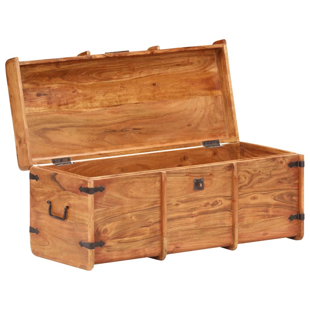 vidaXL Storage Chest Storage Trunk with Latch for Bedroom Solid Wood Acacia-5