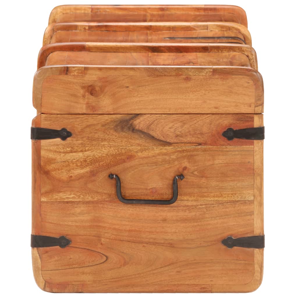vidaXL Storage Chest Storage Trunk with Latch for Bedroom Solid Wood Acacia-8