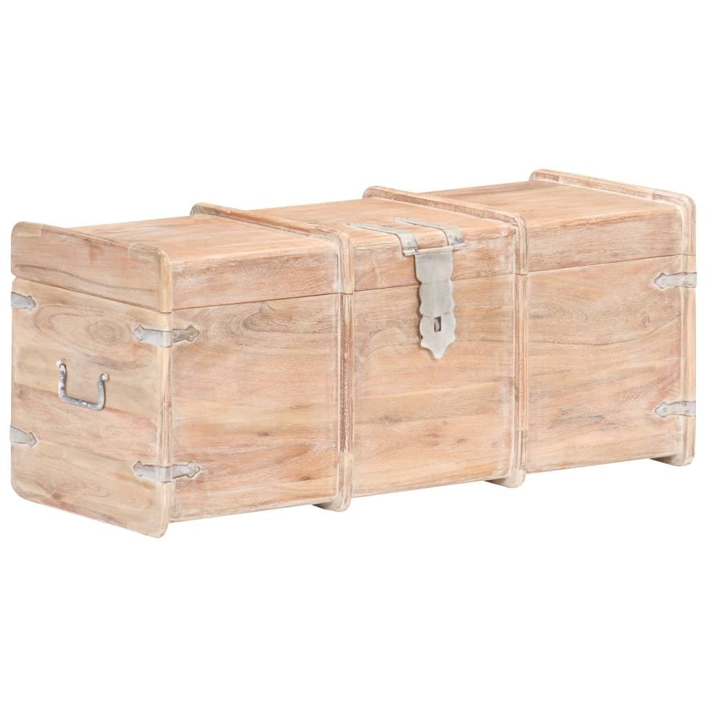 vidaXL Storage Chest Storage Trunk with Latch for Bedroom Solid Wood Acacia-7