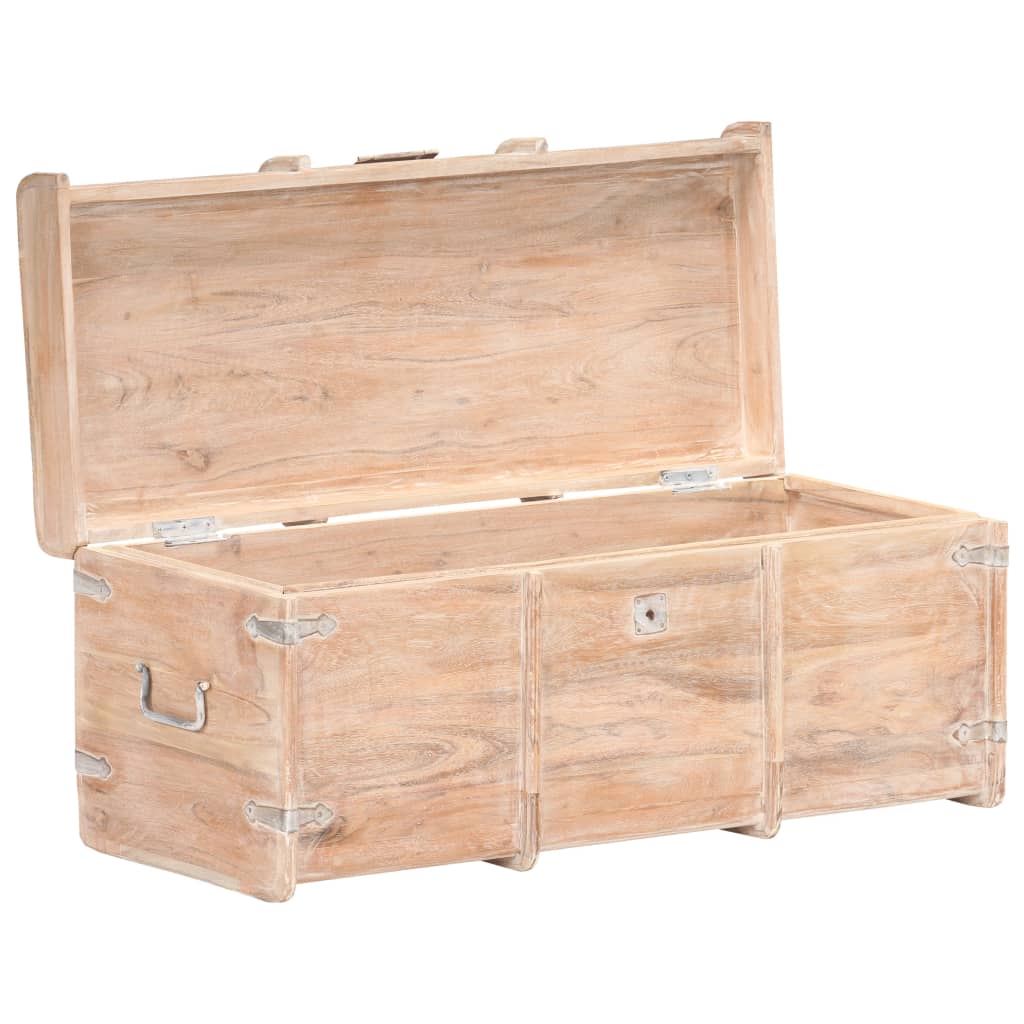 vidaXL Storage Chest Storage Trunk with Latch for Bedroom Solid Wood Acacia-11