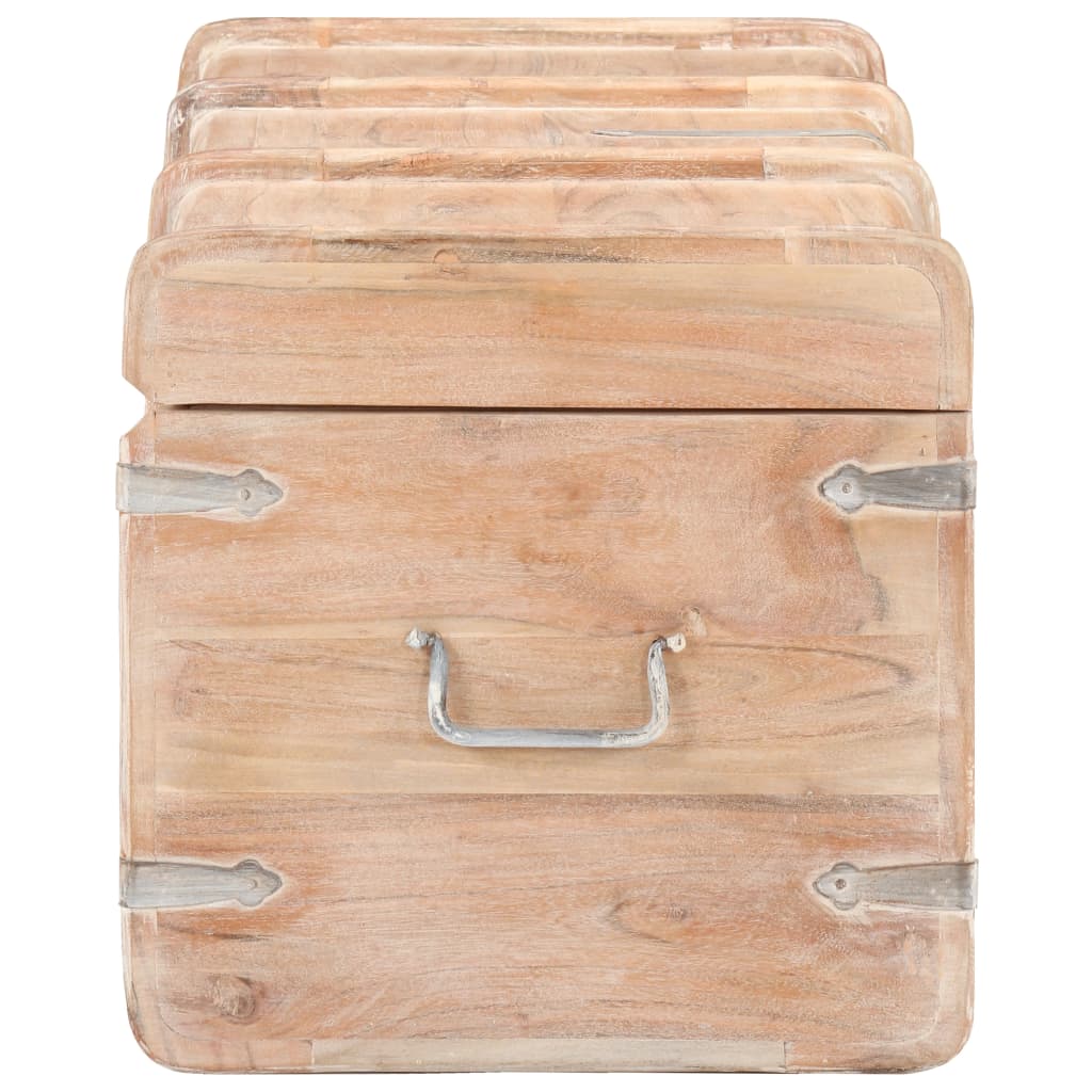 vidaXL Storage Chest Storage Trunk with Latch for Bedroom Solid Wood Acacia-12