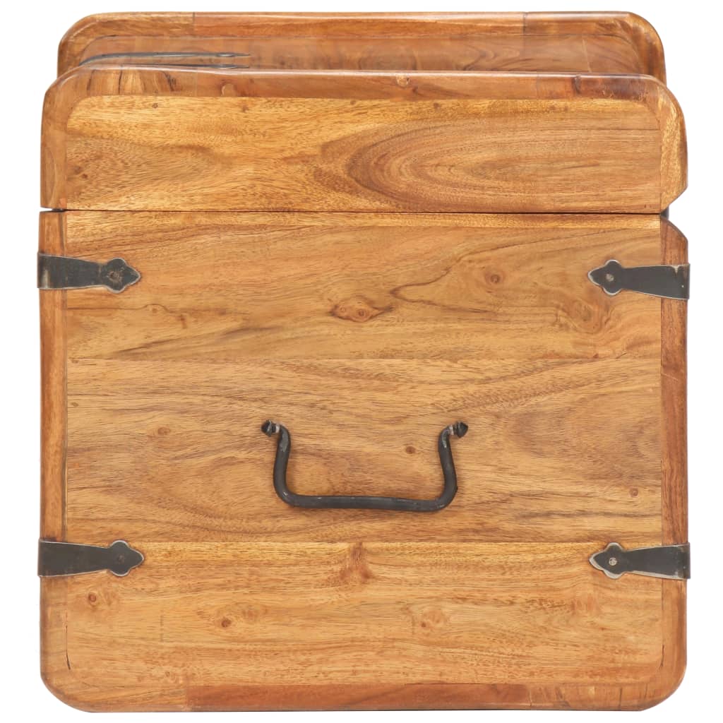 vidaXL Storage Chest Storage Trunk with Latch for Bedroom Solid Wood Acacia-16