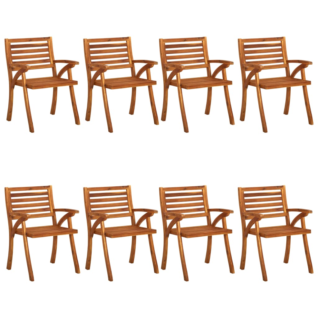vidaXL Solid Acacia Wood Garden Dining Set 7/9 Pieces Outdoor Dinner Dinette-17