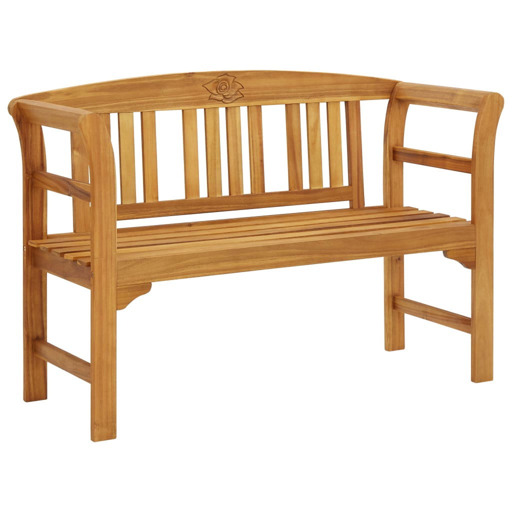 vidaXL Outdoor Patio Bench Garden Park Bench with Armrests Solid Wood Acacia-3
