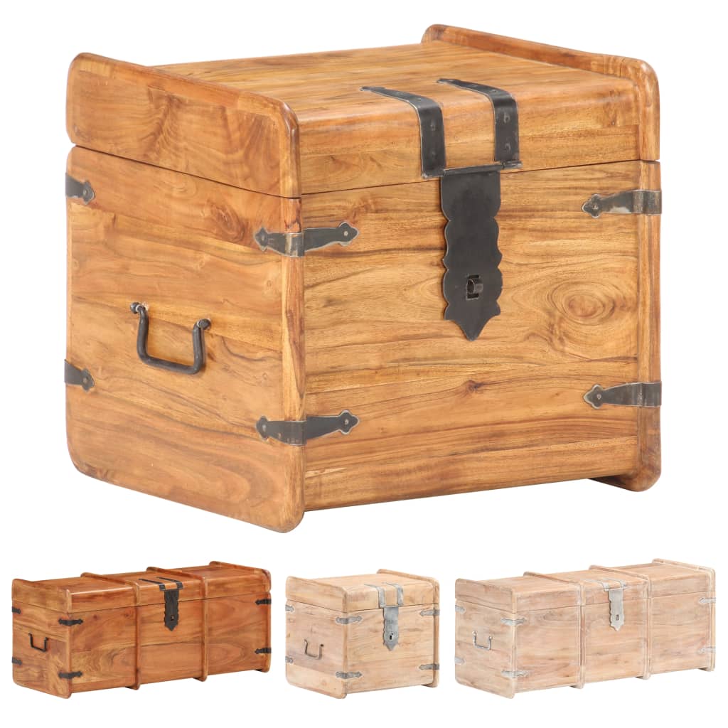 vidaXL Storage Chest Storage Trunk with Latch for Bedroom Solid Wood Acacia-1