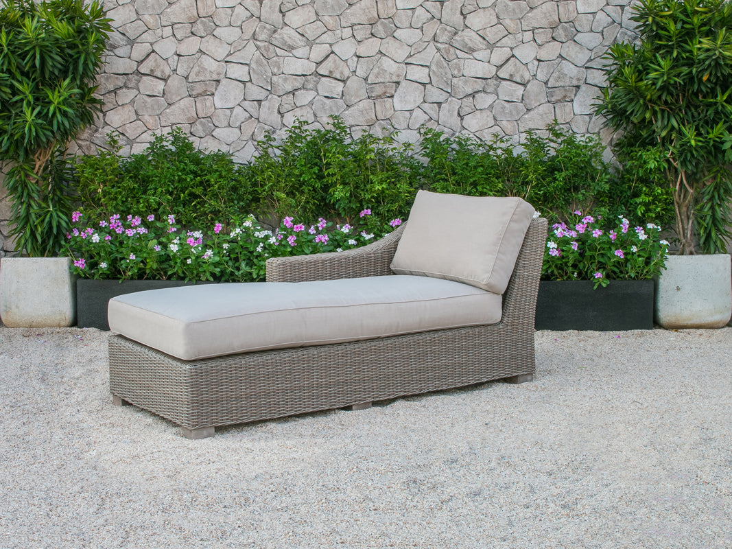 30" Aluminum Wood and Rattan Sectional Sofa Set-1