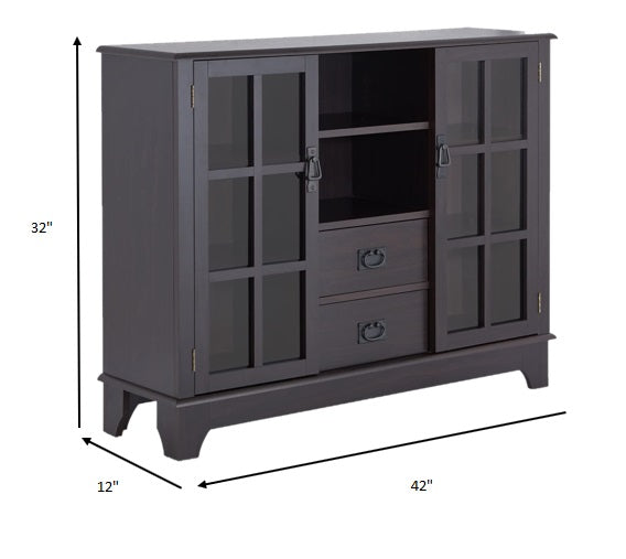 42" X 12" X 32" Espresso Mdf Cabinet