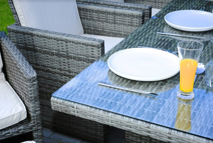 129" X 76" X 46" Gray 11Piece Outdoor Dining Set with Cushions-5