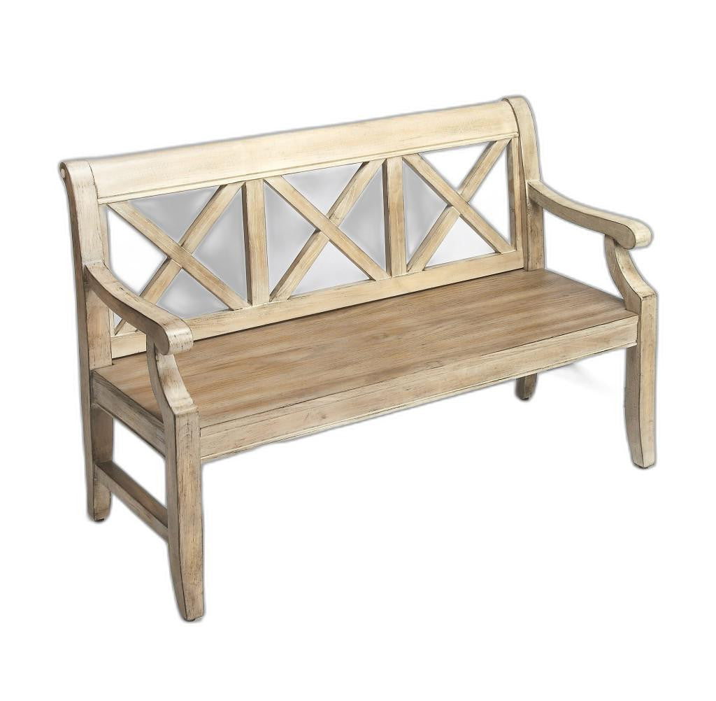 Gray Driftwood Finish Bench-2