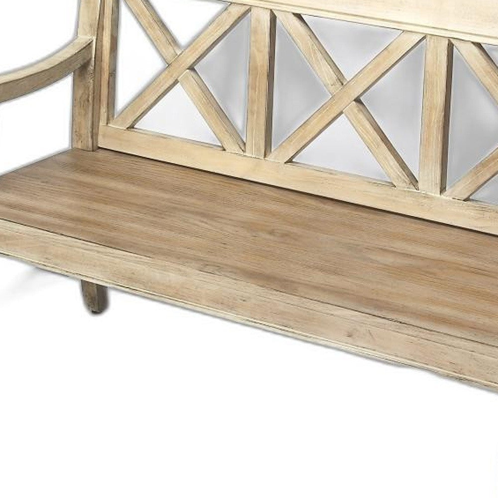 Gray Driftwood Finish Bench-4