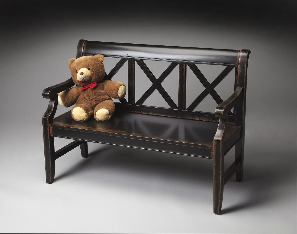 Modern Rustic Black Bench-1