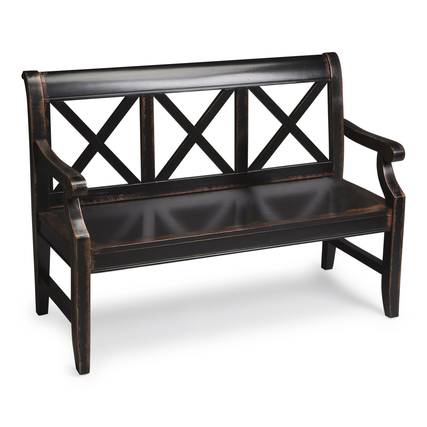 Modern Rustic Black Bench-2