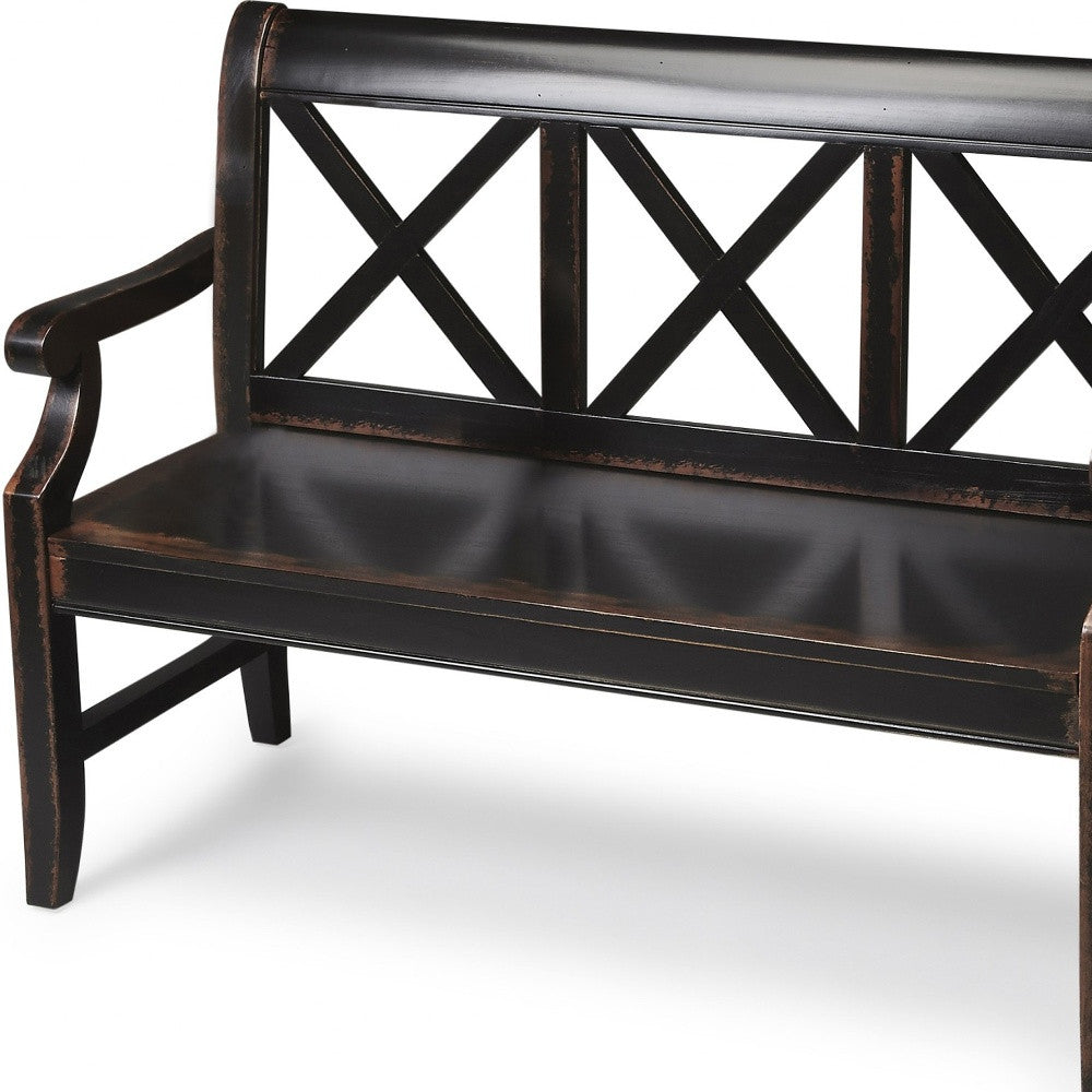 Modern Rustic Black Bench-3