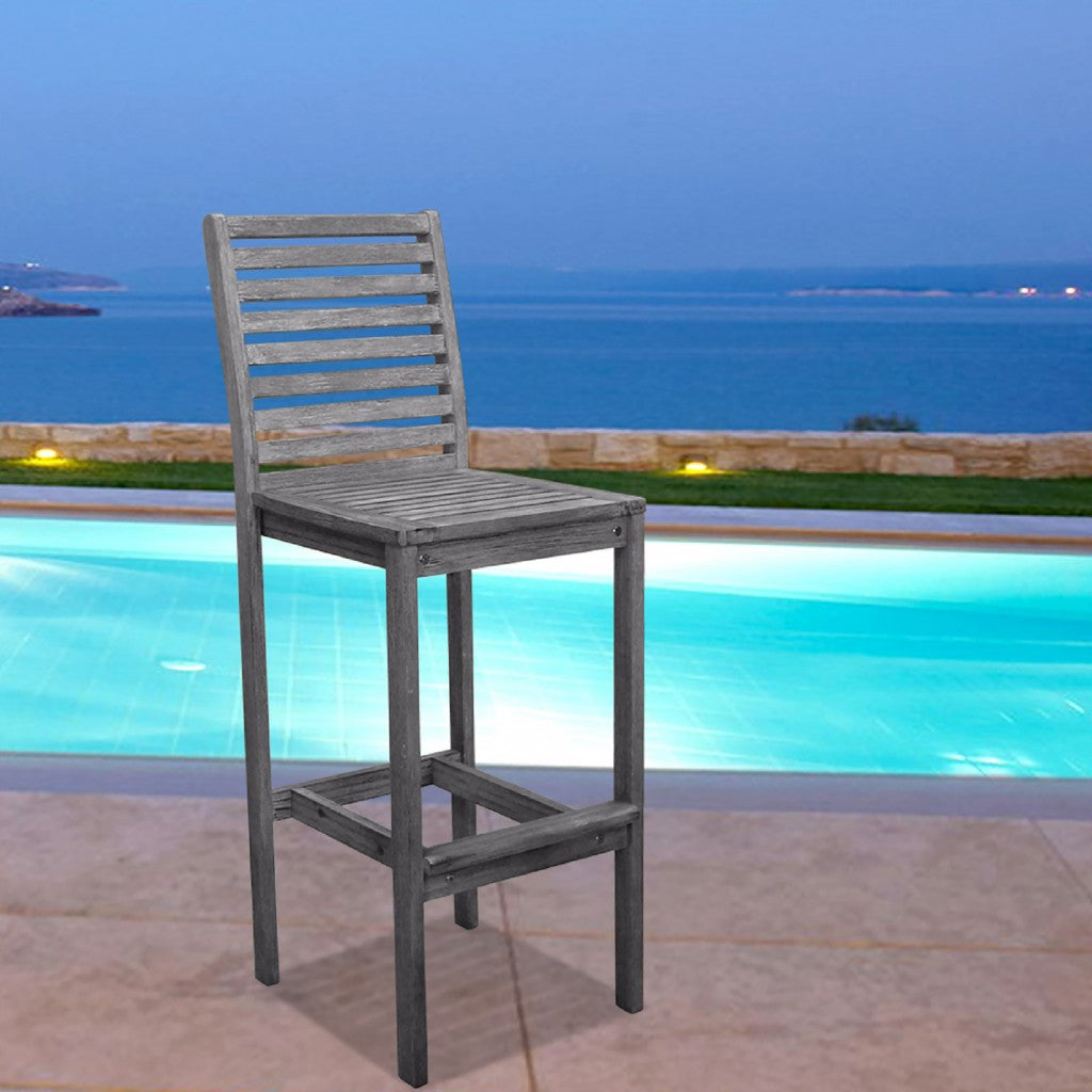 Distressed Bar Chair with Horizontal Slats-1