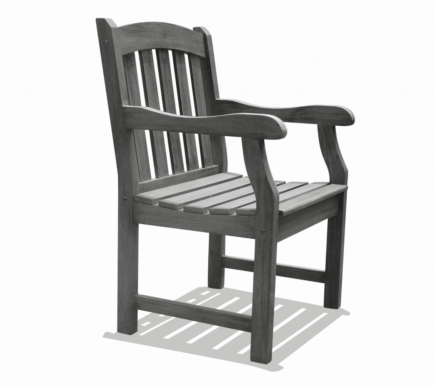 Distressed Patio Armchair with Horizontal Slats-0
