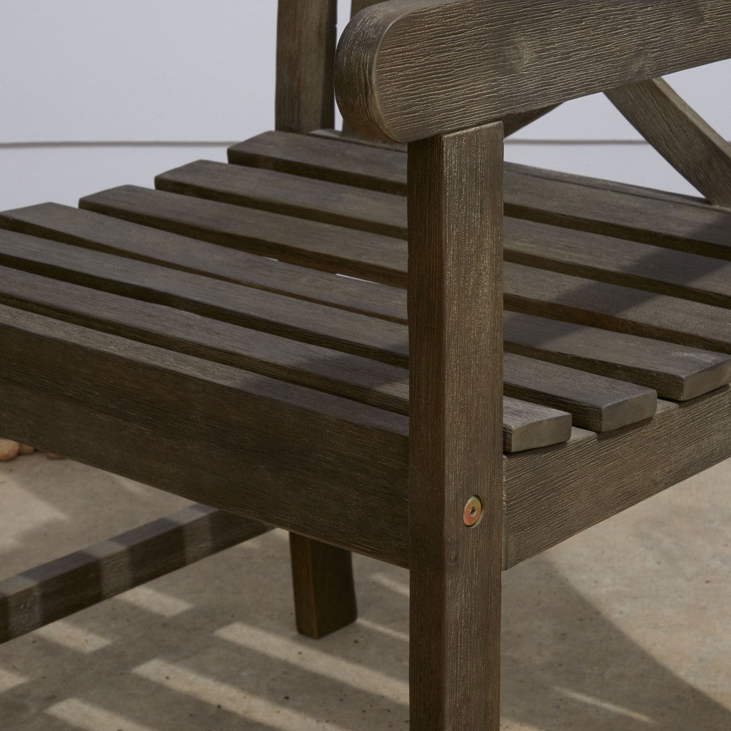 Distressed Patio Armchair with Decorative Back-3