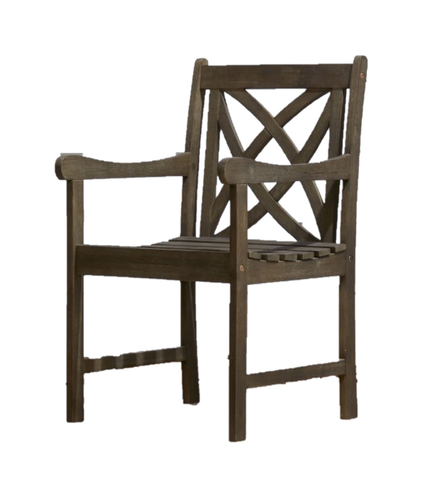Distressed Patio Armchair with Decorative Back-4