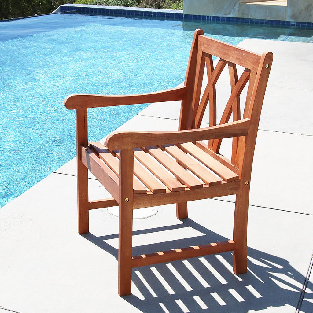 Brown Dining Armchair with Diagonal Back-1