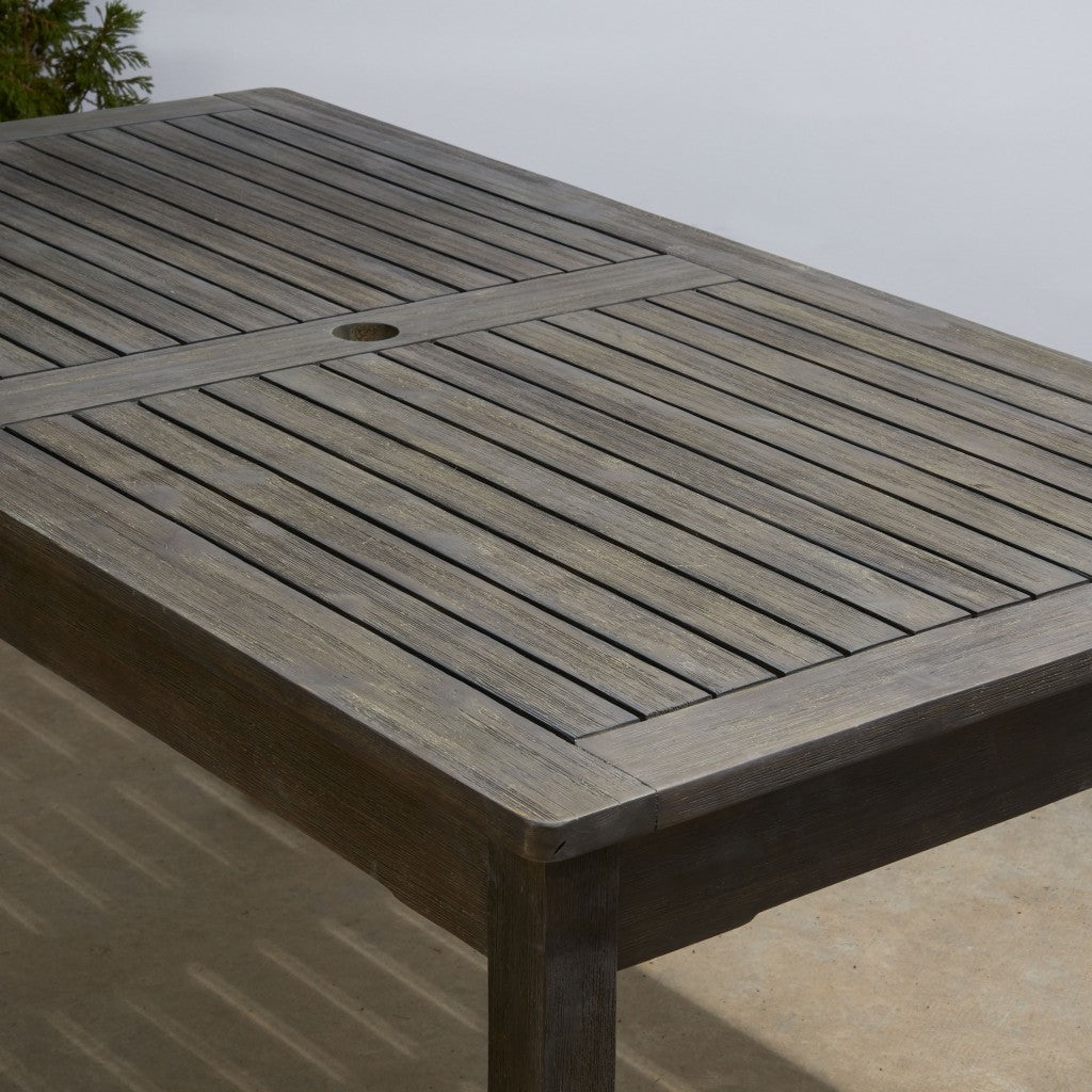 Distressed Grey Dining Table with Straight Legs-1