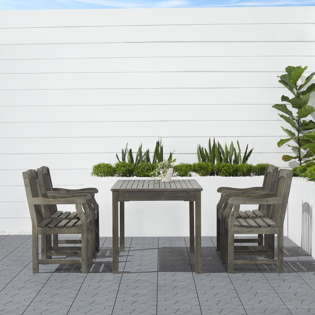 Distressed Grey Dining Table with Straight Legs-2