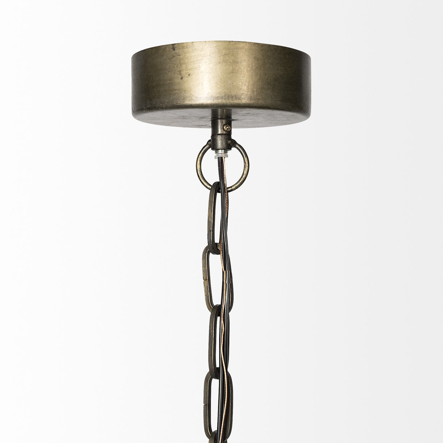 Rustic Gold Ton Metal Dome Hanging Light-2