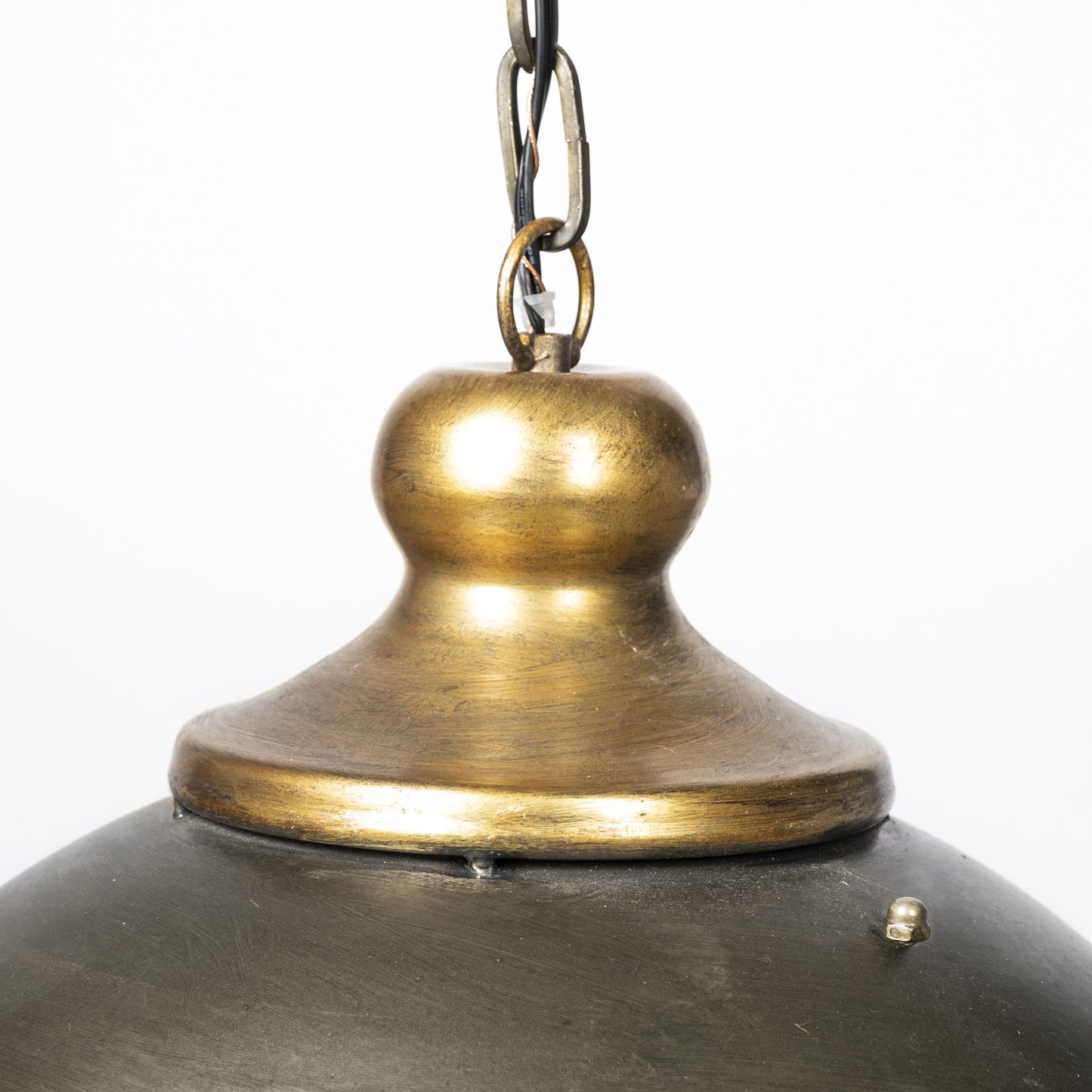 Rustic Gold Ton Metal Dome Hanging Light-3