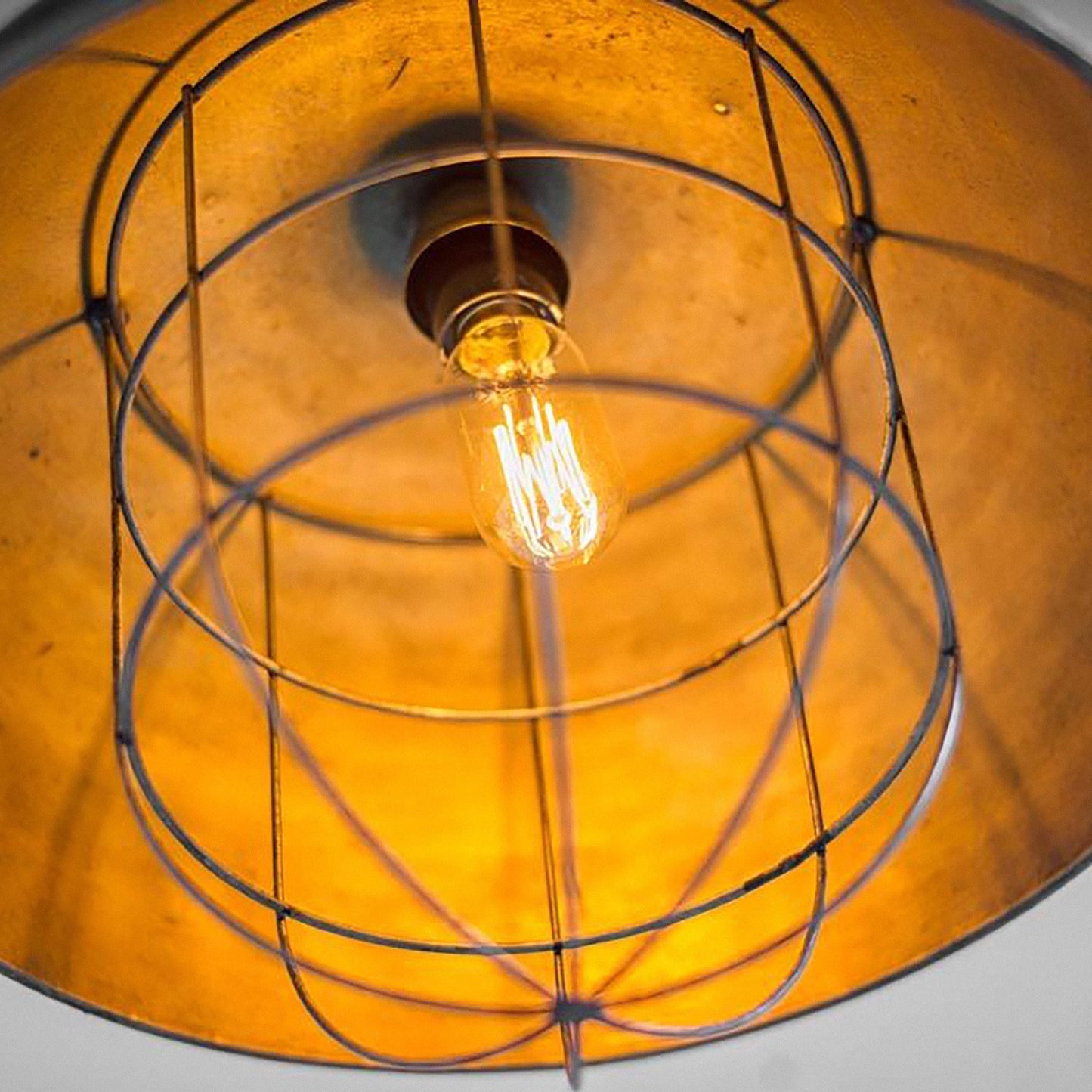Rustic Gold Ton Metal Dome Hanging Light-5