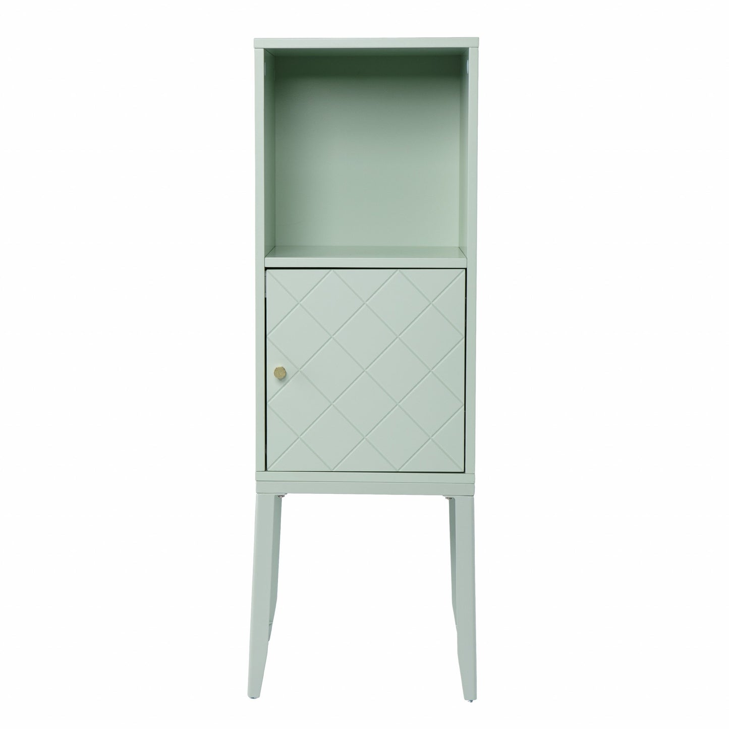 Pale Green Crosshatch Accent Storage Cabinet-3