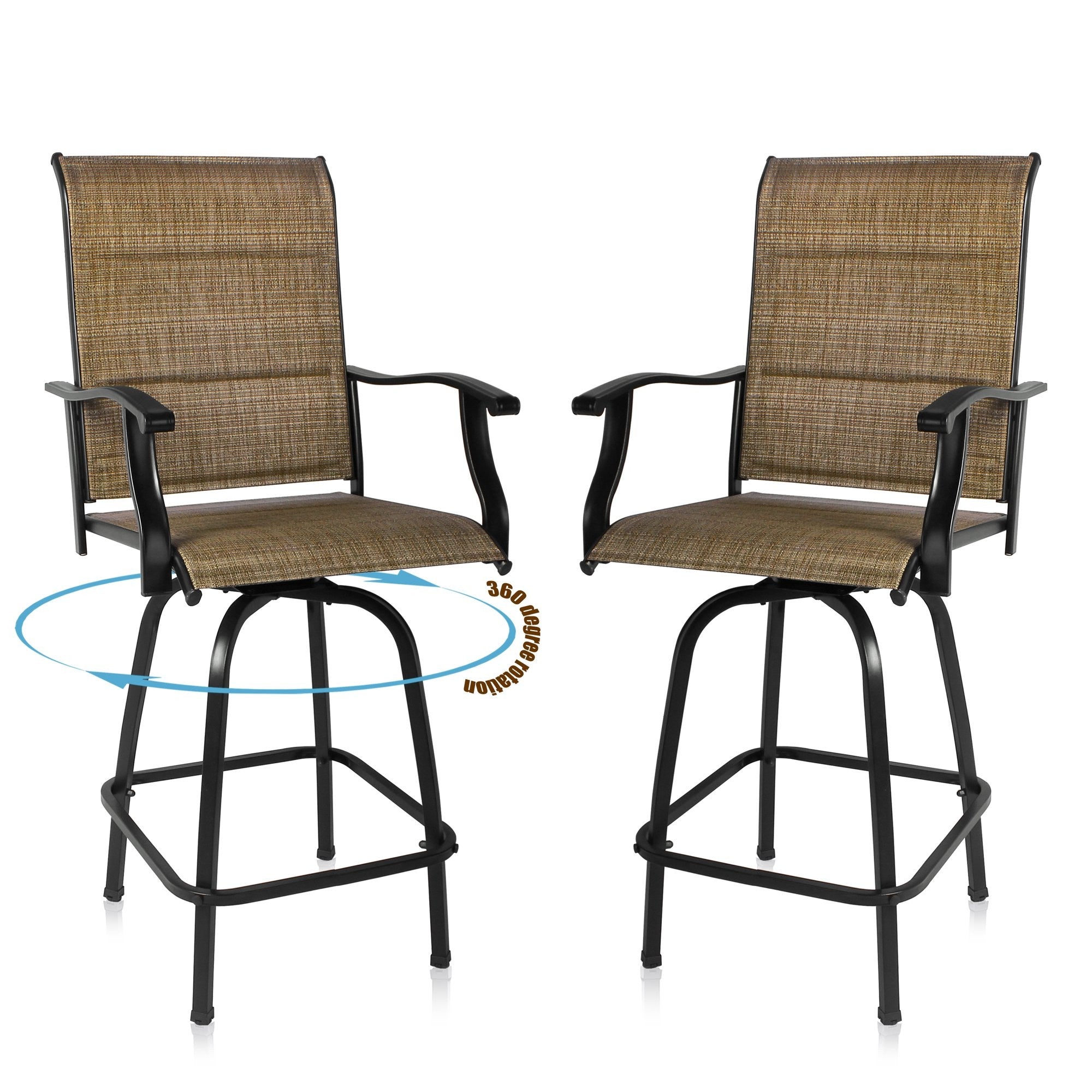 Emerit outdoor swivel bar deals stools bar height patio chairs