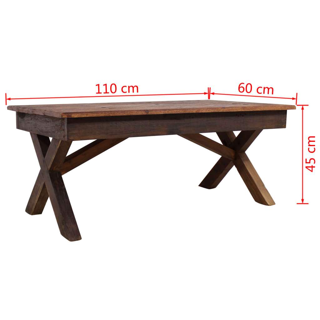 vidaXL Coffee Table Solid Reclaimed Wood 43.3"x23.6"x17.7"