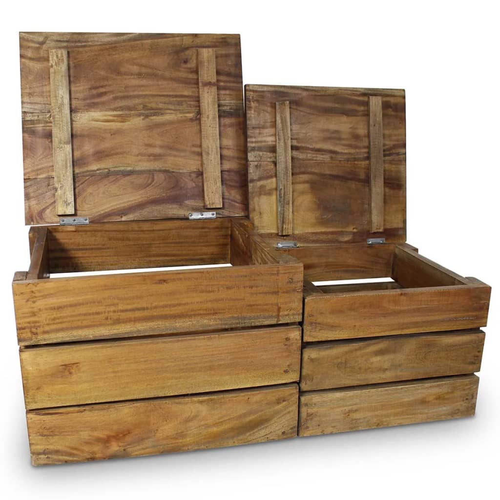vidaXL Storage Crate Set 2 Pieces Solid Reclaimed Wood-1