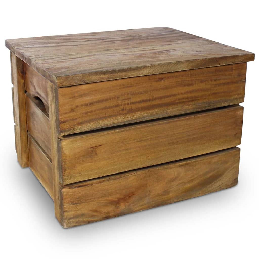 vidaXL Storage Crate Set 2 Pieces Solid Reclaimed Wood-2