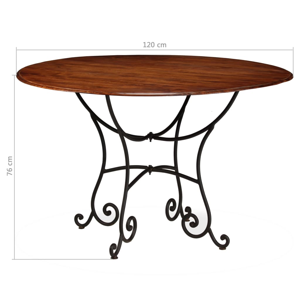 vidaXL Dining Table Solid Acacia Wood with Sheesham Finish 47.2"x29.9"