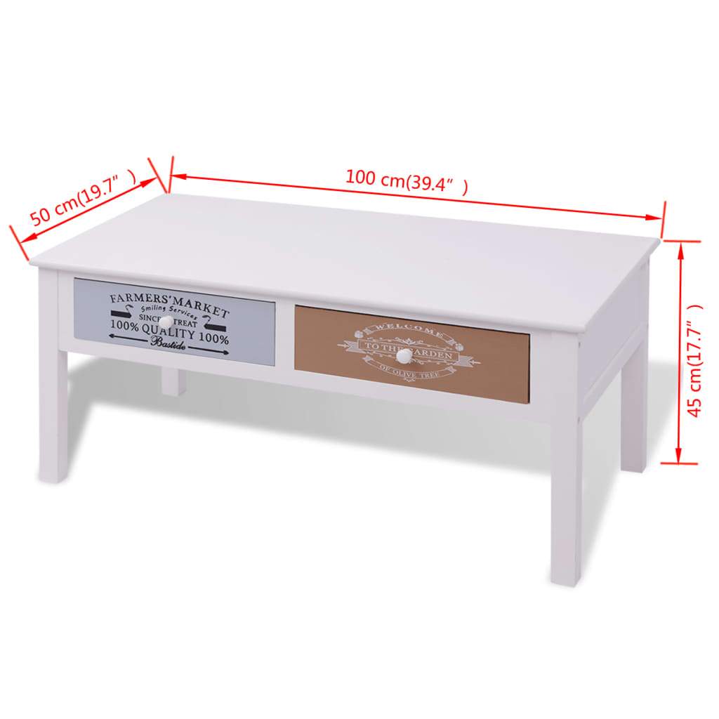 vidaXL French Coffee Table Wood-7