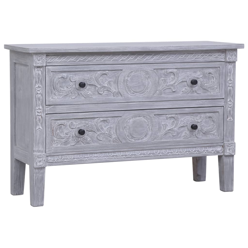 vidaXL Solid Mahogany Wood Sideboard Side Cabinet Storage Table Gray/Brown