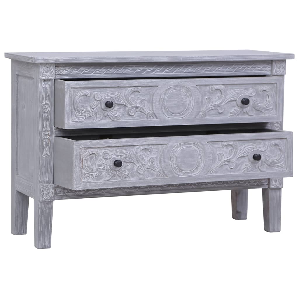 vidaXL Solid Mahogany Wood Sideboard Side Cabinet Storage Table Gray/Brown