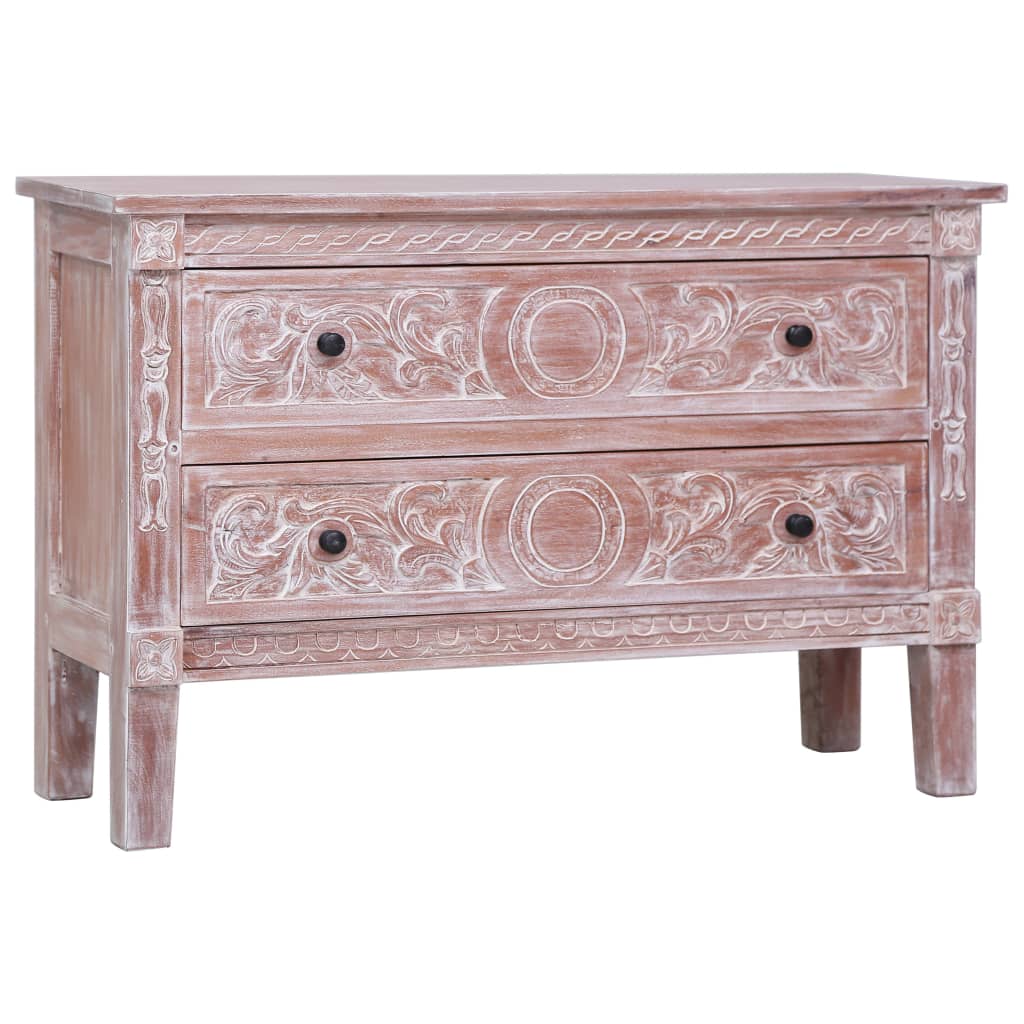 vidaXL Solid Mahogany Wood Sideboard Side Cabinet Storage Table Gray/Brown