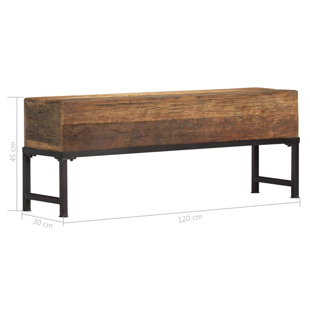 vidaXL Bench Solid Reclaimed Wood Bench Hallway Entryway Seating 47.2"/63"-6