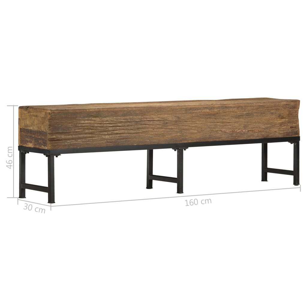 vidaXL Bench Solid Reclaimed Wood Bench Hallway Entryway Seating 47.2"/63"-9