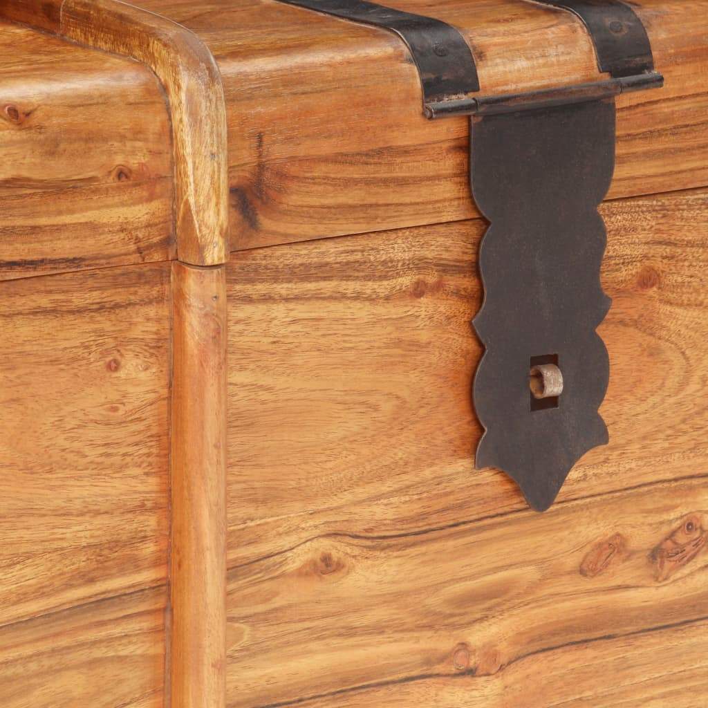 vidaXL Solid Acacia Wood Chest Storage Box Bench Hall 15.7"/35.4" Brown/White