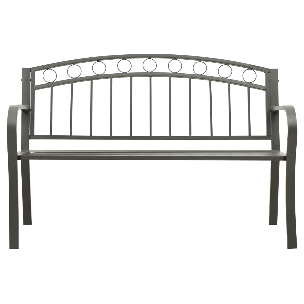 vidaXL Patio Bench 49.2" Steel Gray