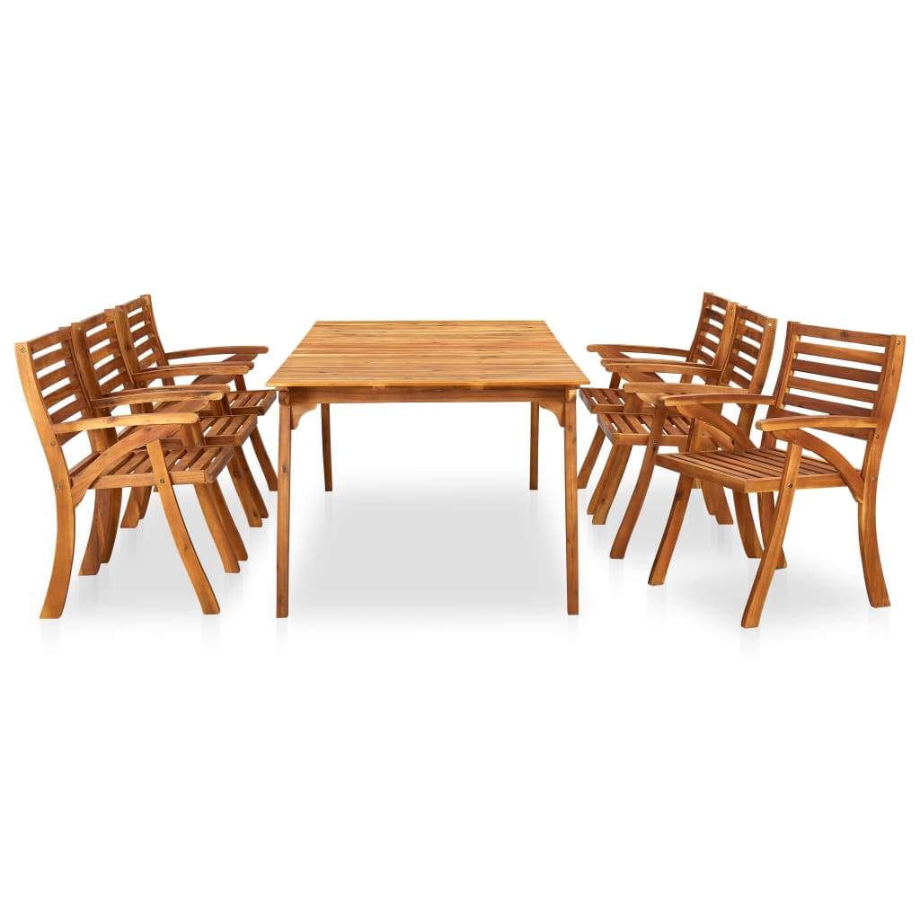 vidaXL Solid Acacia Wood Garden Dining Set 7/9 Pieces Outdoor Dinner Dinette-1
